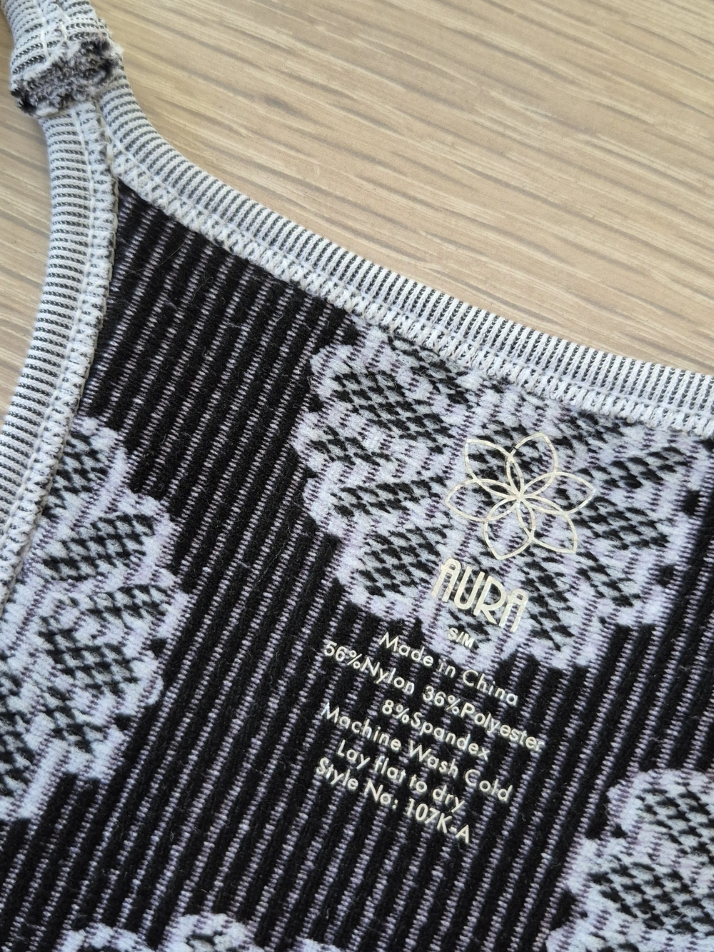 Striped Daisy Ribbed Tank Top in White and Black - Picture 6 of 8
